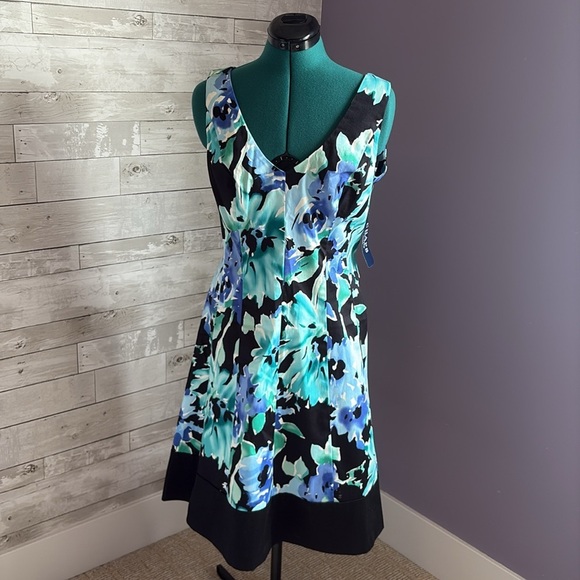 NWT CHAPS Floral Cotton Dress - Picture 1 of 9